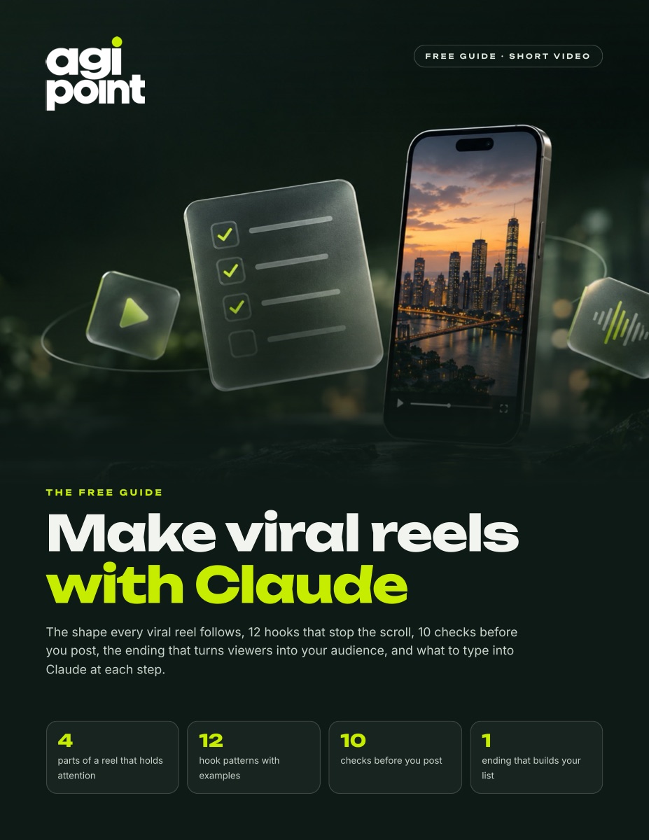 Make Viral Reels With Claude, the free AGI Point guide